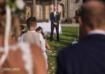 primo sguardo degli sposi al Matrimonio country chic in Villa Pesenti Agliardi, Bergamo