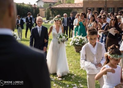 ingresso della sposa al Matrimonio country chic in Villa Pesenti Agliardi, Bergamo
